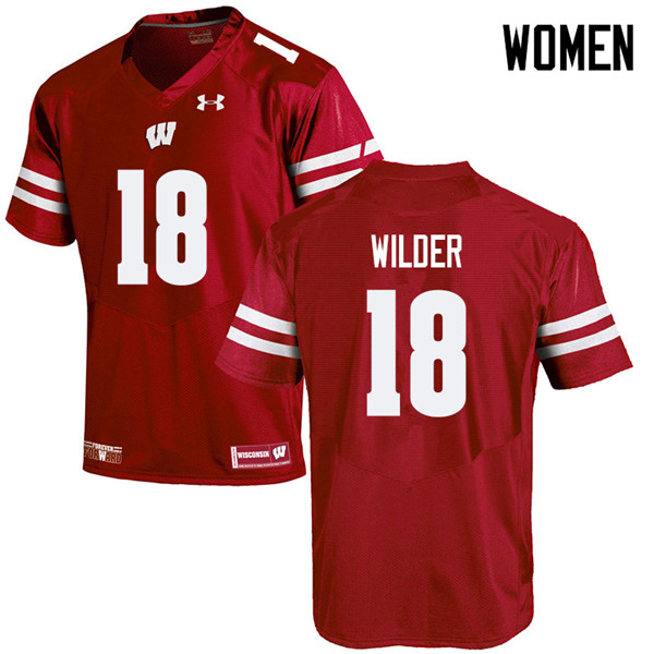 Women #18 Collin Wilder Wisconsin Badgers College Football Jerseys Sale-Red